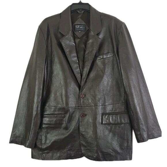 Vintage L. A. Leather California ~Men's Size 46Tall~Brown Soft Mid Length Jacket - Picture 8 of 11